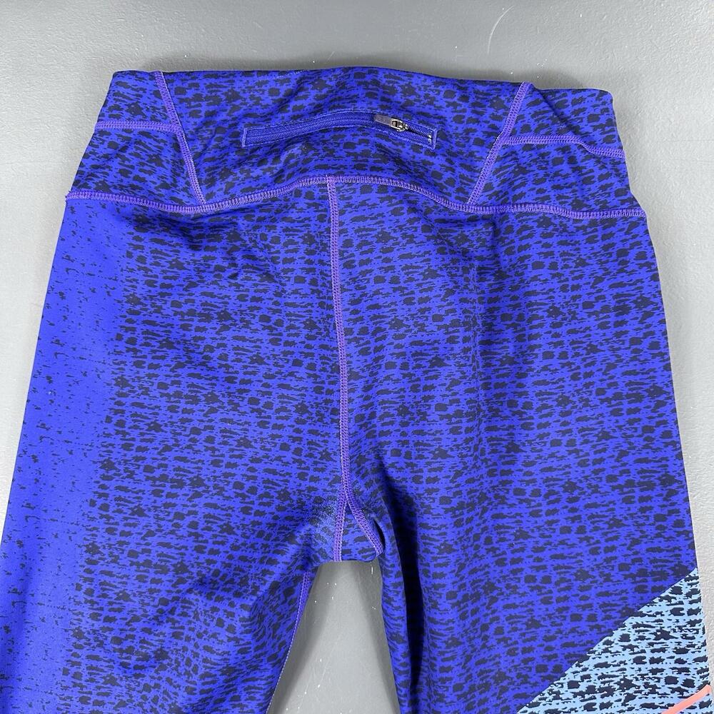 ATHLETA Leggeings Medium Royal Blue Coral Asym Camo Sonar 7/8 Leggings EUC - Picture 6 of 6